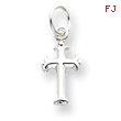 Sterling Silver Fleur De Lis Cross Charm