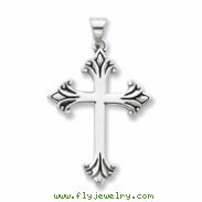 Sterling Silver Fleur de lis Cross Pendant