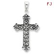 Sterling Silver Fleur de lis Cross Pendant