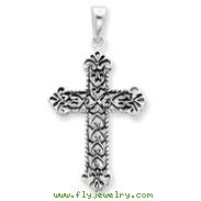 Sterling Silver Fleur de lis Cross Pendant