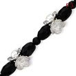 Sterling Silver Flower & Onyx Bracelet