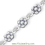 Sterling Silver Flower Charm Bracelet