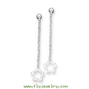 Sterling Silver Flower Drop Earrings