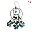 Sterling Silver Freshwater Cultured Green Pearl, Crystal, Quartz Dangle Earrings