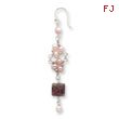 Sterling Silver Freshwater Cultured Pink Pearl, Jasper Earrings