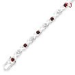 Sterling Silver Garnet & CZ Bracelet