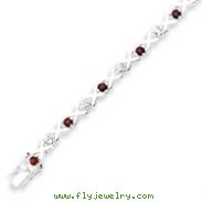 Sterling Silver Garnet & CZ Bracelet