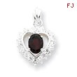 Sterling Silver Garnet & CZ Pendant