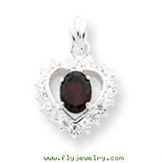 Sterling Silver Garnet & CZ Pendant