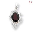 Sterling Silver Garnet & CZ Pendant