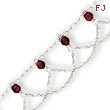 Sterling Silver Garnet Anklet