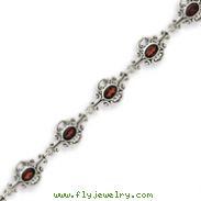 Sterling Silver Garnet Bracelet