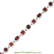 Sterling Silver Garnet Bracelet