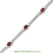 Sterling Silver Garnet Bracelet