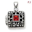 Sterling Silver Garnet Locket