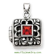 Sterling Silver Garnet Locket