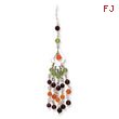 Sterling Silver Garnet Peridot & Carnelian Dangle Earrings