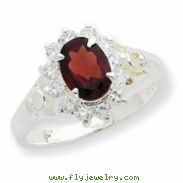 Sterling Silver Garnet Ring