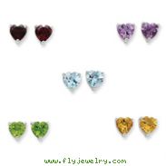 Sterling Silver Gemstone Post Earring Set