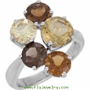 Sterling Silver Genstone Genuine Multi Gemstone Ring