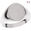 Sterling Silver Gents Solid Oval Signet Ring W