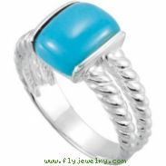 Sterling Silver Genuine Chinese Turquoise Ring