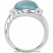 Sterling Silver Genuine Larimar Ring