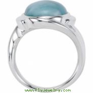 Sterling Silver Genuine Larimar Ring