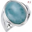 Sterling Silver Genuine Larimar Ring