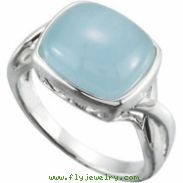 Sterling Silver Genuine Milky Aquamarine Ring