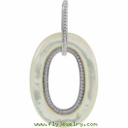 Sterling Silver Genuine Mother Of Pearl Pendant