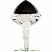 Sterling Silver Genuine Onyx Ring