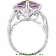 Sterling Silver Genuine Rose De France Quartz Ring