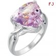 Sterling Silver Genuine Rose De France Quartz Ring