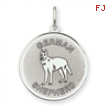 Sterling Silver German Shepherd Disc Charm