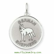 Sterling Silver German Shepherd Disc Charm