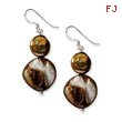 Sterling Silver Golden Brown Mother of Pearl & Freshwater Cultured Pearl Earrings