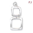 Sterling Silver Graduated Squares Dangle Pendant