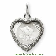 Sterling Silver Graduation Cap & Diploma Disc Charm