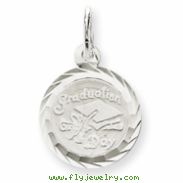 Sterling Silver Graduation Day Disc Charm