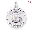 Sterling Silver Graduation Day Disc with Cultured Pearl Charm