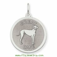 Sterling Silver Great Dane Disc Charm