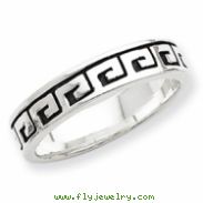 Sterling Silver Greek Key Antiqued Band ring