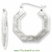 Sterling Silver Greek Key Hoop Earrings