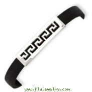 Sterling Silver Greek Key Rubber Bracelet