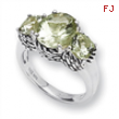 Sterling Silver Green Amethyst Ring