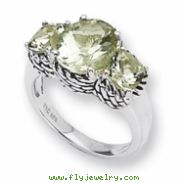 Sterling Silver Green Amethyst Ring