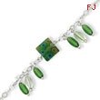 Sterling Silver Green Crystal Bracelet