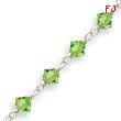 Sterling Silver Green Crystal Bracelet