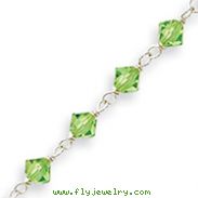 Sterling Silver Green Crystal Bracelet